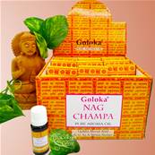 Goloka - Huile Parfume Nag Champa - Box de 12