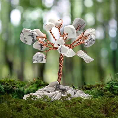 Arbre du bonheur - Arbre de Vie - Howlite Blanche - 5 cm