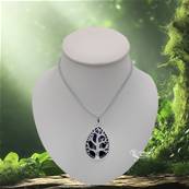 Collier Arbre de Vie - Obsidienne Noire